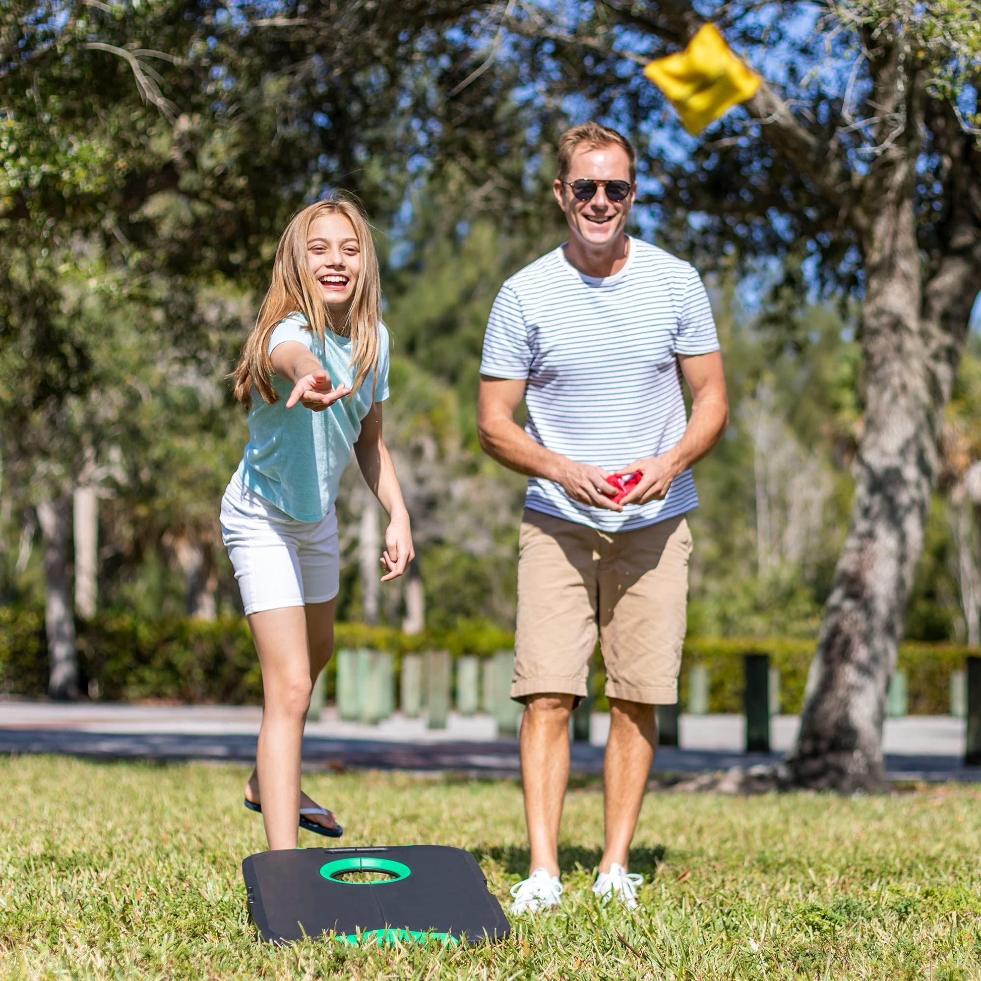 EastPoint Sports Go! Gater Corn Hole Outdoor Game - 24" x 18" Junior Size Portable Waterproof Bean Bag Toss Set - Includes 8 Cornhole Bean Bags - CookCave