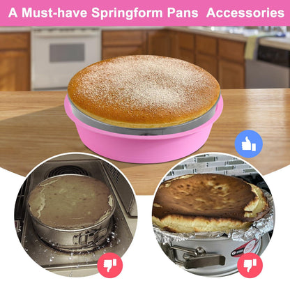 XANGNIER Cheesecake Pan Protector for 9,9.5,10 Inch Round Springform Pan,Silicone Cheesecake Water Bath Pan,Preventing Water from Entering the Spring Form Pans,Springform Pans Accessories - CookCave