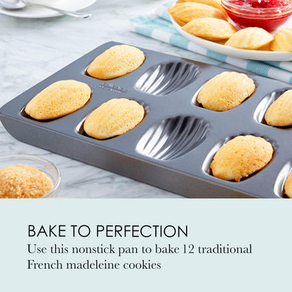 Chicago Metallic Professional 12-Cup Non-Stick Madeleine Pan, 15.75-Inch-by-7.75-Inch - CookCave