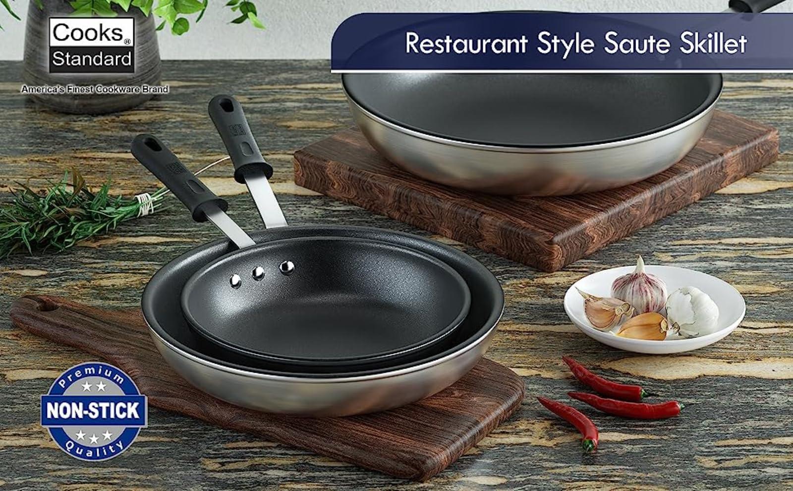 Cooks Standard 12-Inch 30cm Professional Aluminum Nonstick Restaurant Style Saute Skillet Fry Pan - CookCave