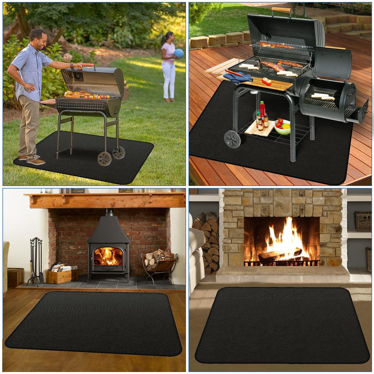 Under Grill Mat, 48×30 inches Deck and Patio Protective Mats, Double-Sided Fireproof Oil-Proof Grill Mats for Outdoor Grill, Fireproof Grill Pads for Outdoor Charcoal, Flat Top, Smokers, Gas Grills - CookCave