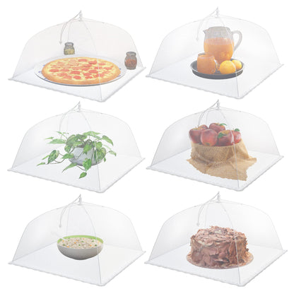 Simply Genius (6 pack) Large and Tall 17x17 Pop-Up Mesh Food Covers Tent Umbrella for Outdoors, Screen Tents, Parties Picnics, BBQs, Reusable and Collapsible Food Tents - CookCave