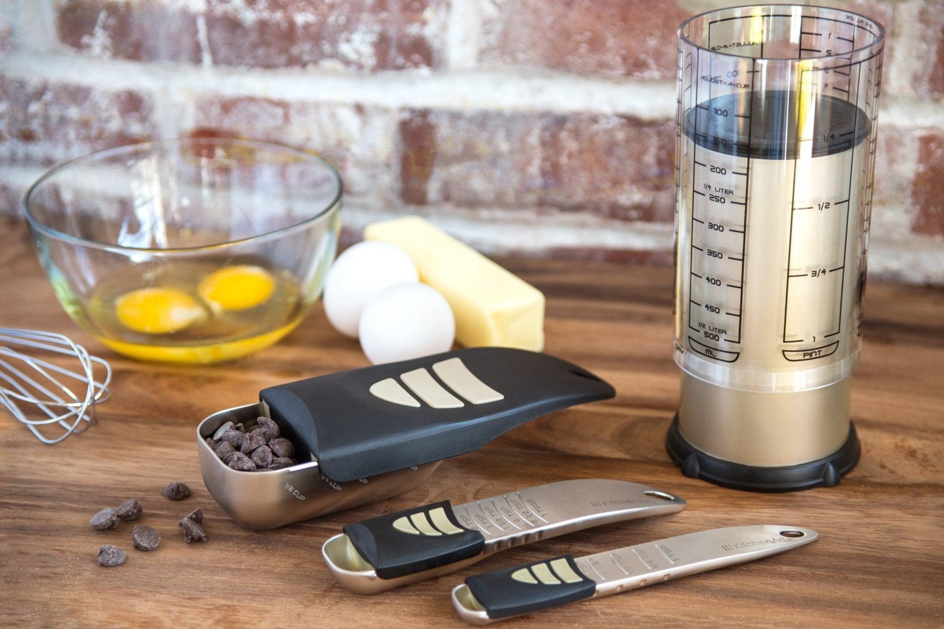 KitchenArt Baker’s Pro Adjust-A-Measure Set, 4-Piece, Satin - CookCave