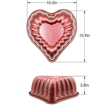 Heart Cake Pan NonStick Floral Heart Bundt Pan for Valentine’s Day - CookCave