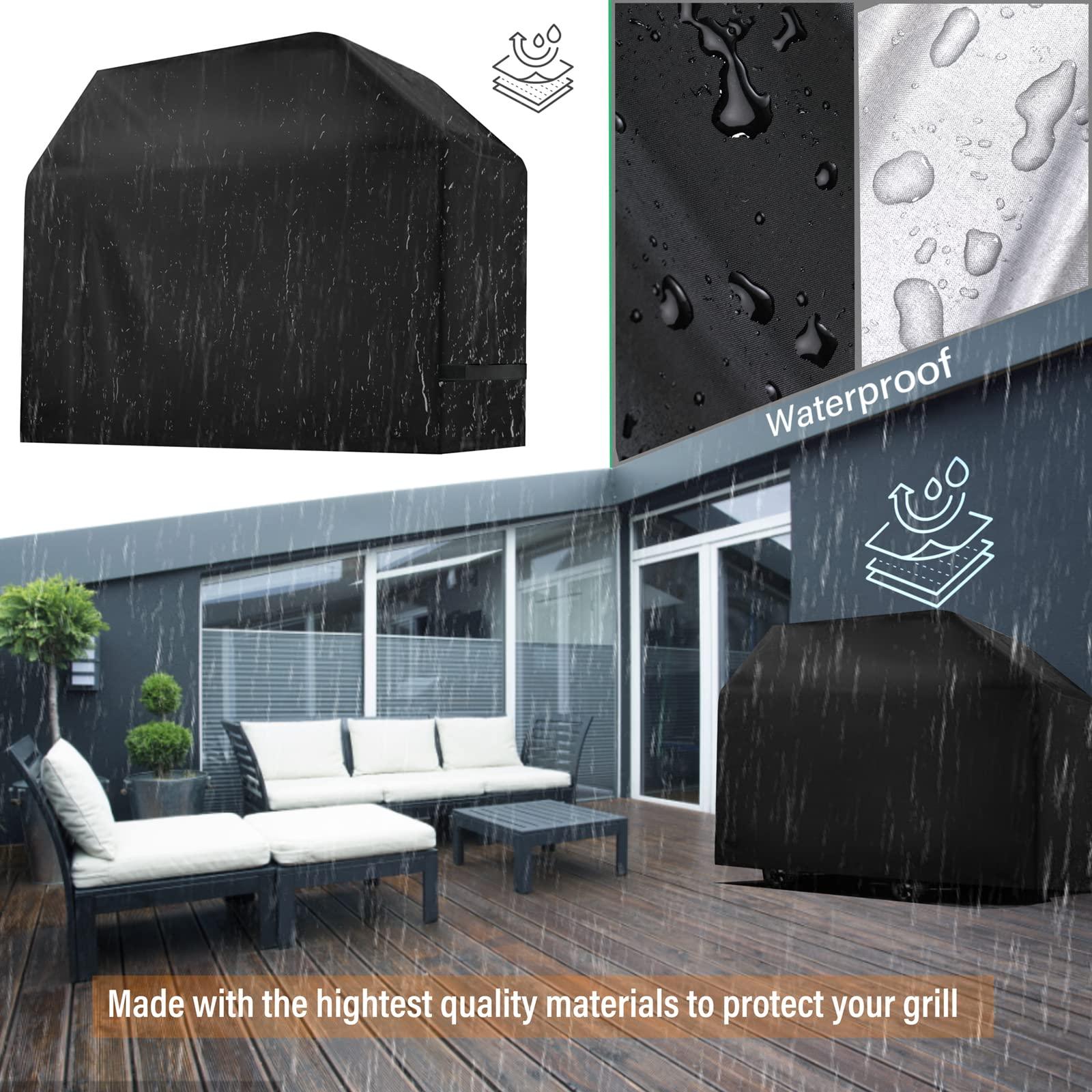 Grill Cover, BBQ Cover 59 inch,Grill Covers Waterproof,Anti-UV & Fade Resistant, Barbecue Grill Cover with Velcro Straps,Gas Grill Cover Rip Resistant,for Weber,Char Broil,Nexgrill Grills - CookCave