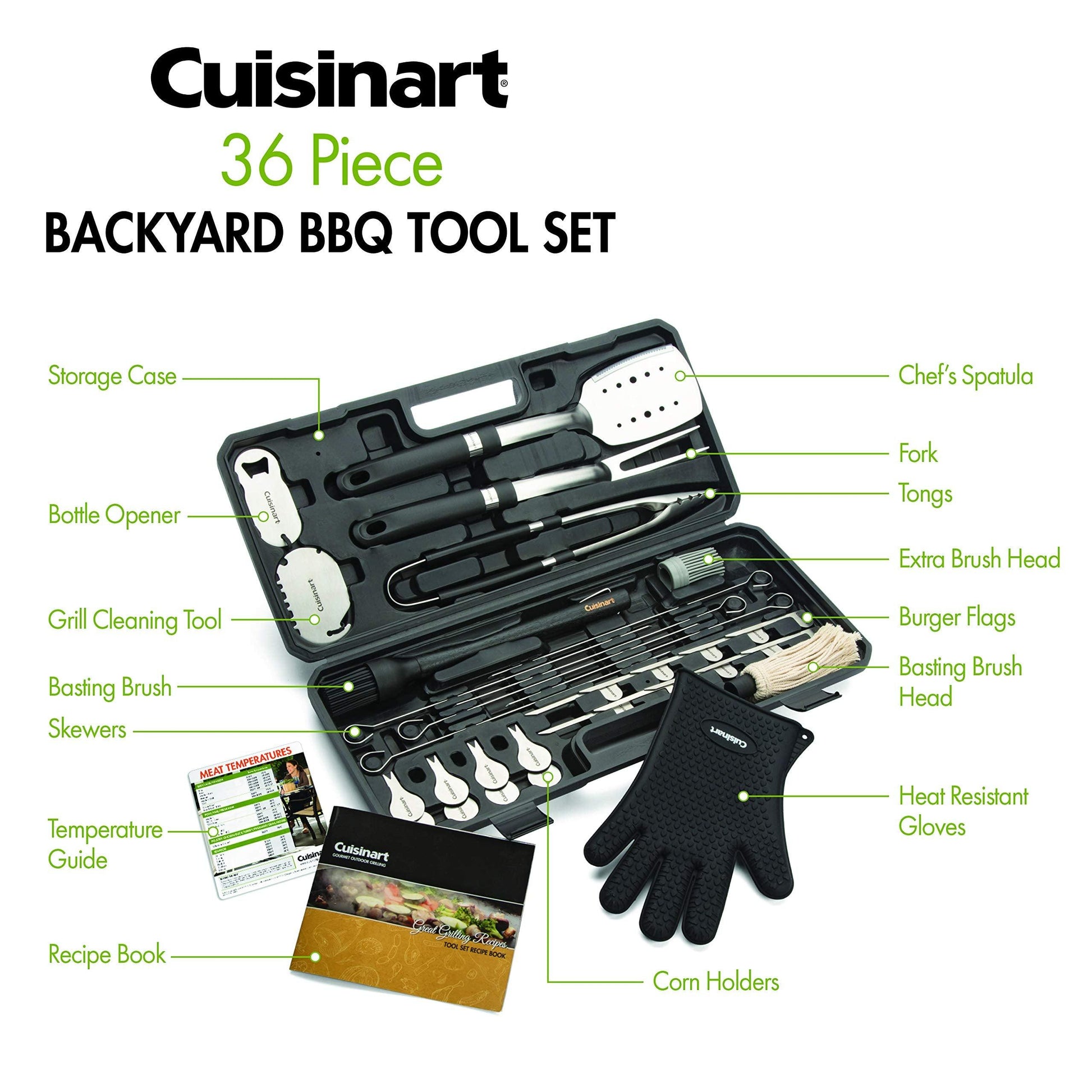 Cuisinart CGS-8036 Grill, BBQ Tool Set, 36-Piece - CookCave