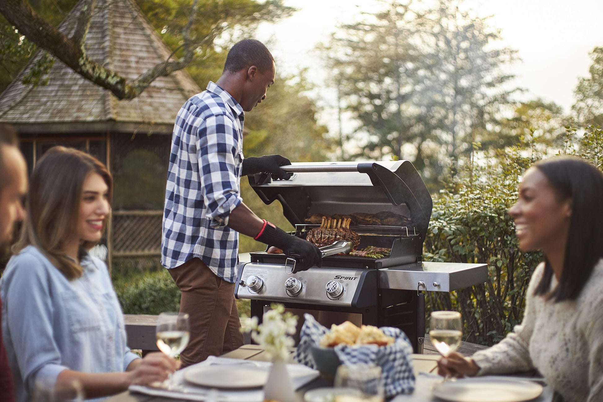 Weber Spirit S-315 Liquid Propane Gas Grill, Stainless Steel - CookCave