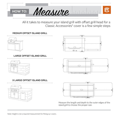 Classic Accessories Veranda Water-Resistant BBQ Grill Cover for 98 Inch Island with Left or Right Grill Head - CookCave