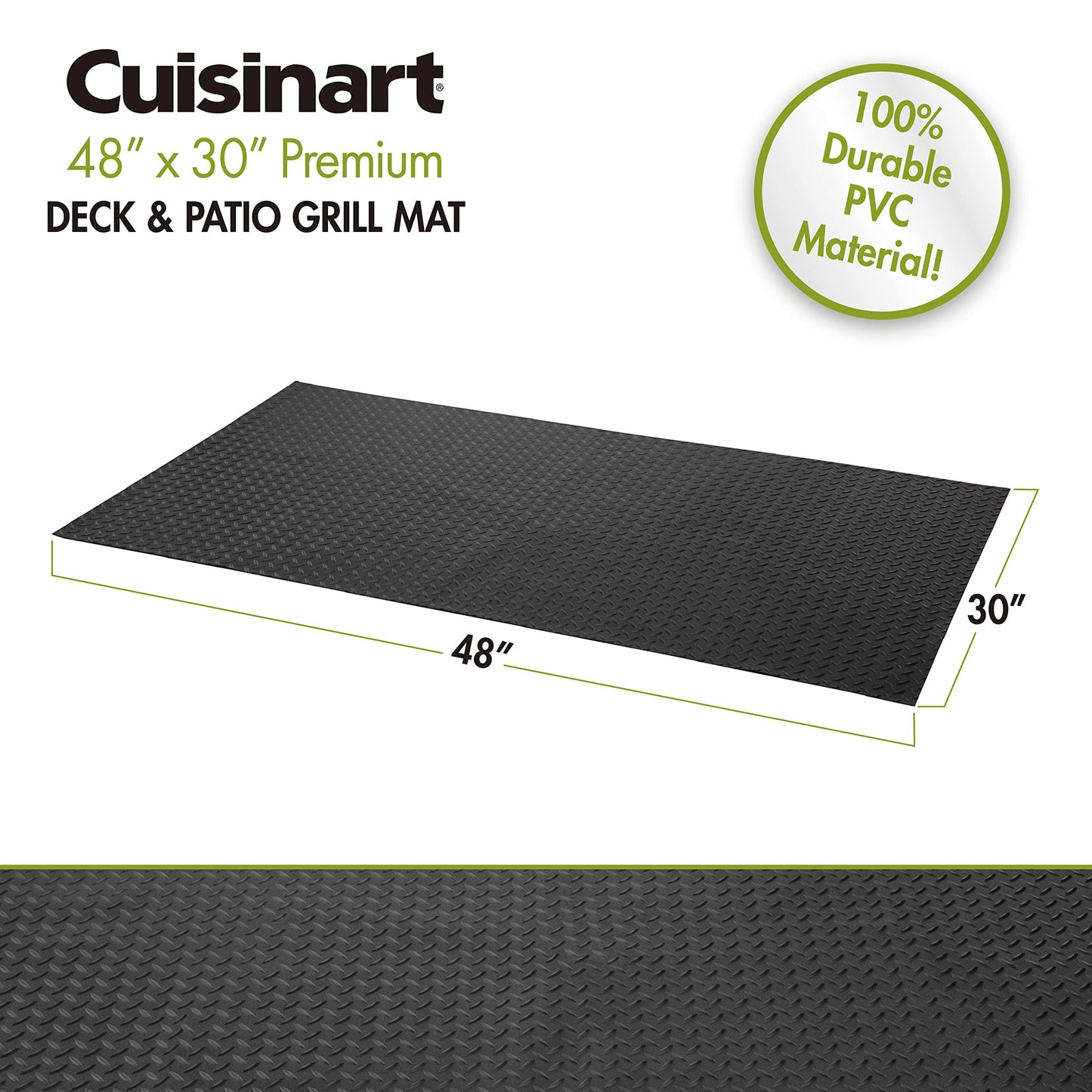 Cuisinart CGMT-300, 65” x 36, 65" x 36", Premium Deck and Patio Grill Mat, 65" x 35" - CookCave