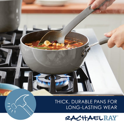 Rachael Ray Cook + Create Nonstick Saucier Pan/Saucepan, 3 Quart, Gray - CookCave