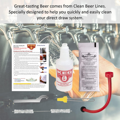 Kegconnection Kegerator Beer Line Cleaning Kit - Easy and Safe to Use Keg Cleaner - with Brew Clean Solution and More - CookCave