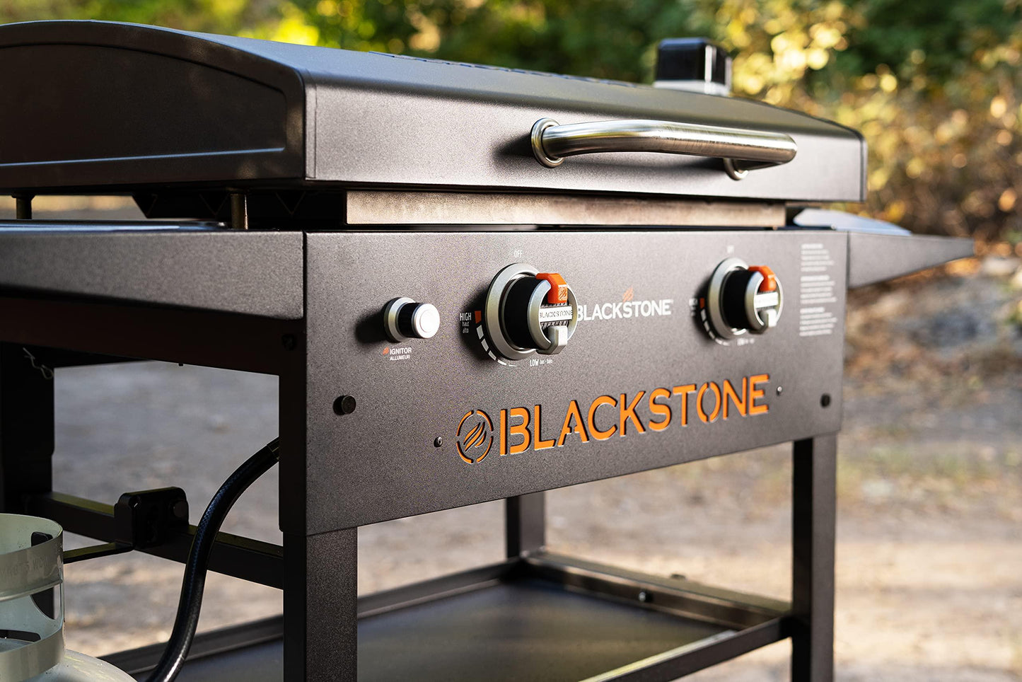 Blackstone 1883 Gas Hood & Side Shelves Heavy Duty Flat Top Griddle Grill Station for Kitchen, Camping, Outdoor, Tailgating, Countertop 28 inch Black - CookCave