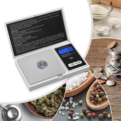 Fuzion Pocket Gram Scale Precision 1000g/0.1g, Mini Digital Scales Grams and Ounces, Grain Scale, Herb Scale, Portable Travel Food Scale, Digital Scale - CookCave