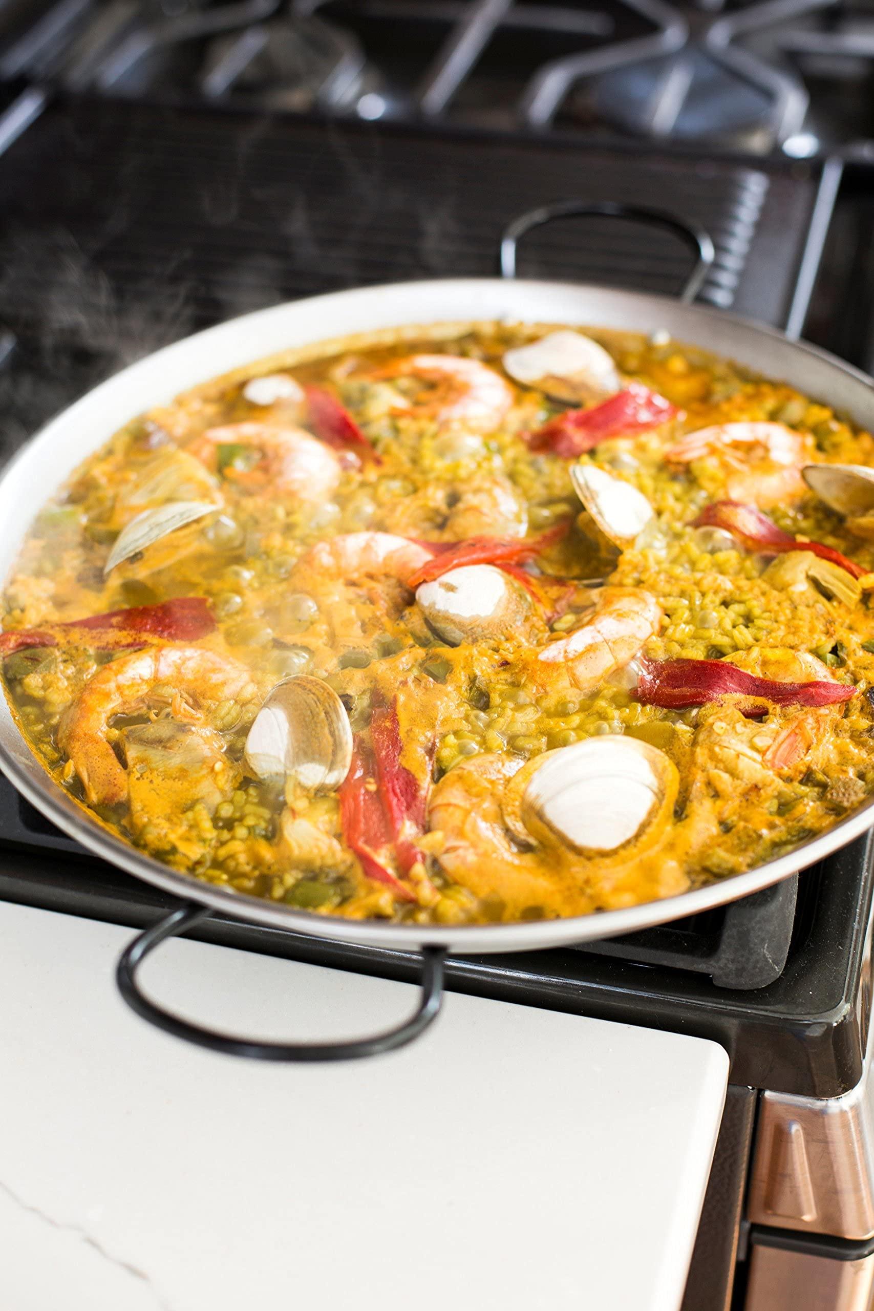 Matiz España Deluxe Authentic Paella Kit with Traditional Pan and Ingredients - CookCave