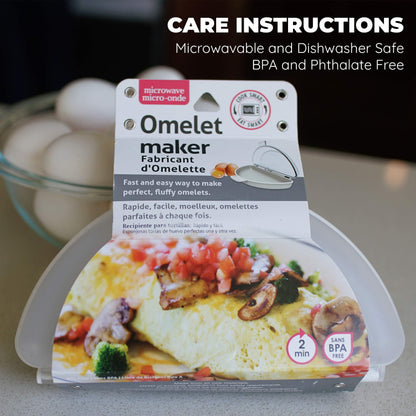 Culinary Elements Microwavable Nonstick Omelet Maker: Quick & Easy Breakfast, Dishwasher Safe, Holds Up to 3 Eggs - CookCave