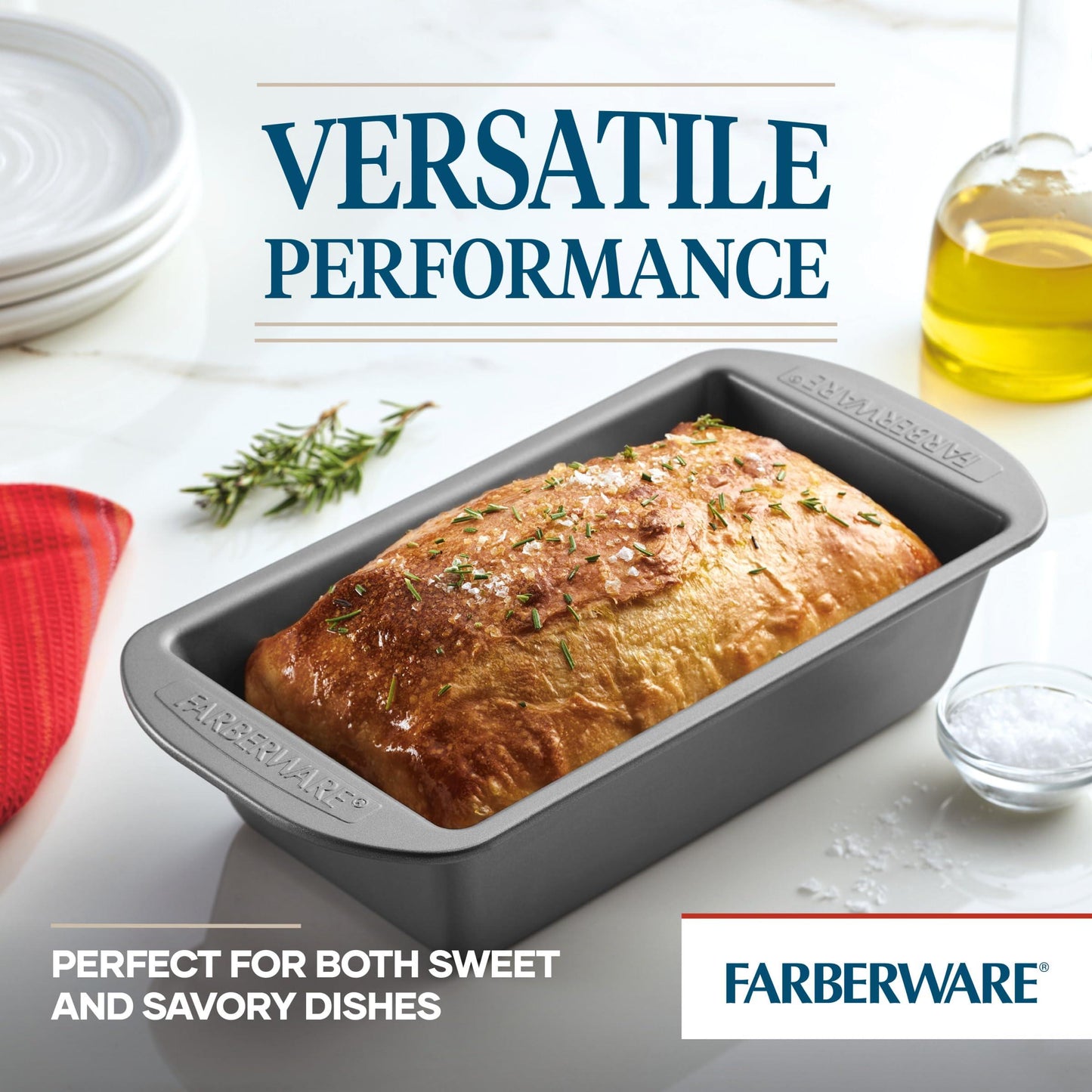 Farberware Bakeware Meatloaf/Nonstick Baking Loaf Pan Set, Two 9-Inch x 5-Inch, Gray - CookCave
