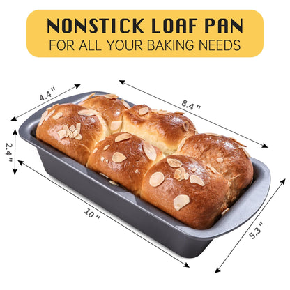 HONGBAKE 3 Pack Bread Pan for Baking Loaf Pan Set, 1 Lb Loaf Pan with Wide Grips Nonstick Bread Tin 3 pack, 8.5 x 4.5 Inches Perfect for Homemade Bread, Grey - CookCave