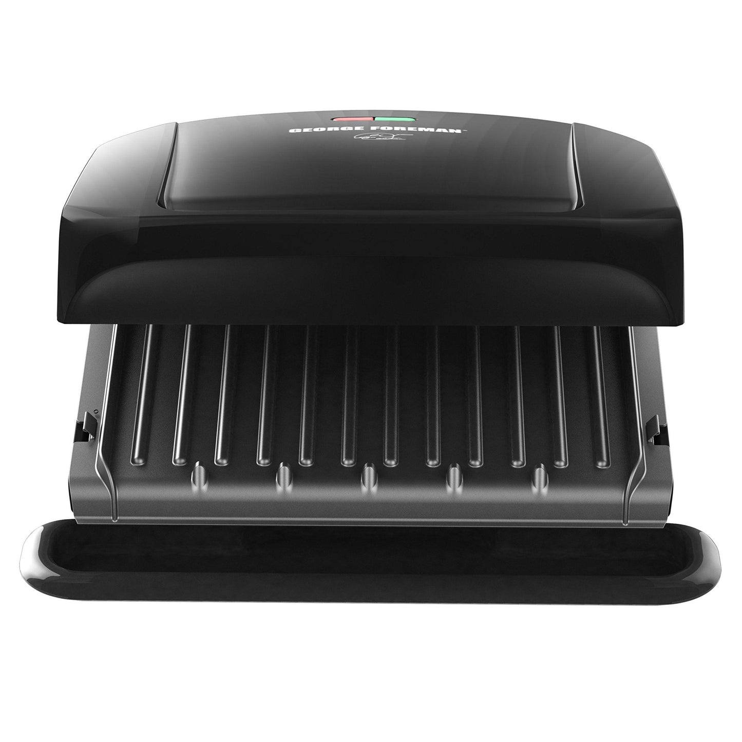 George Foreman 4-Serving Removable Plate Electric Grill and Panini Press, George Tough Non-Stick Coating, Drip Tray Catches Grease, Black - CookCave