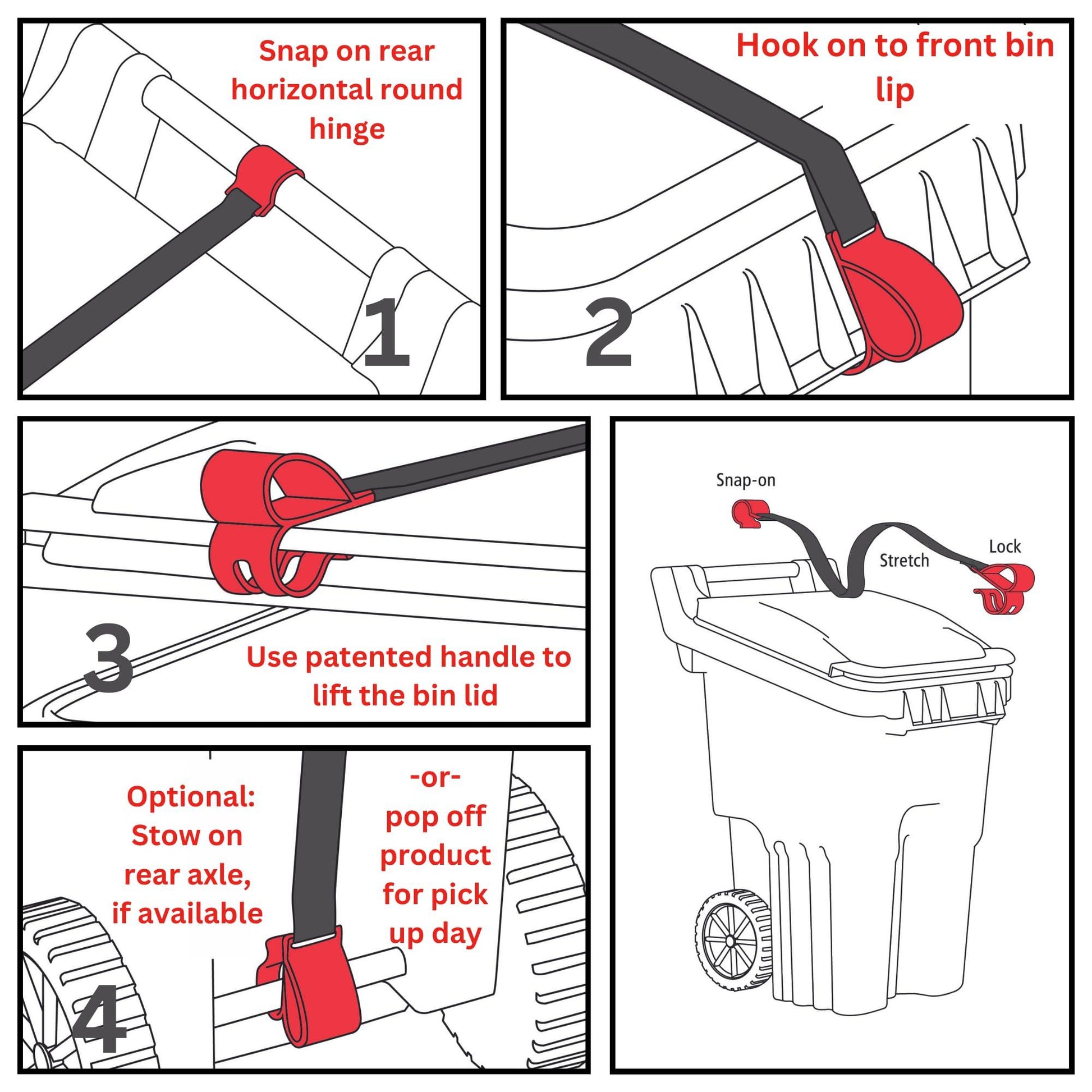 BinClaw Trash Can Lock – Universal Trash Can Locks for Animals – Trash Can Lid Lock for Roll-Out Garbage Can Lock Out Pests. Secure Your Wheelie Roll Out Bin with This Trash Can Bungee Cord System. - CookCave