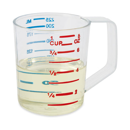 Rubbermaid Commercial Products Bouncer Clear Measuring Cup, 1-Cup, Clear, Strong Food Grade, for use with -40-degree F to 212-degree F, Easy Read for Liquid/Dry Ingredients while Cooking - CookCave