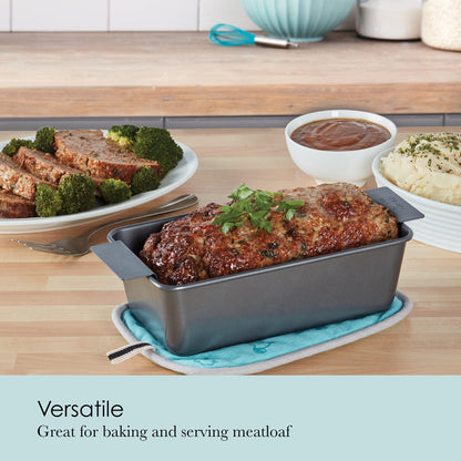 Chicago Metallic Non-Stick 2-Piece Healthy Meatloaf Set, Grey - CookCave