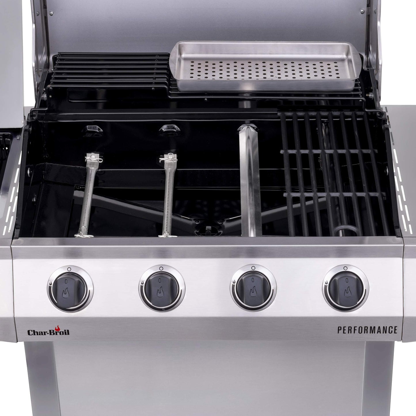 Char-Broil® Performance Series™ Convective 4-Burner with Side Burner Cart Propane Gas Stainless Steel Grill - 463352521 - CookCave