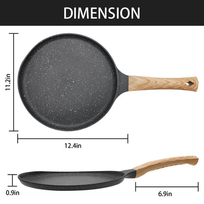 JUSTUP 11 Inch Nonstick Skillet Pan, Aluminum, Electric Stovetop Compatible, Suitable for Pancakes, Tortillas, Omelette, Egg Pan - CookCave