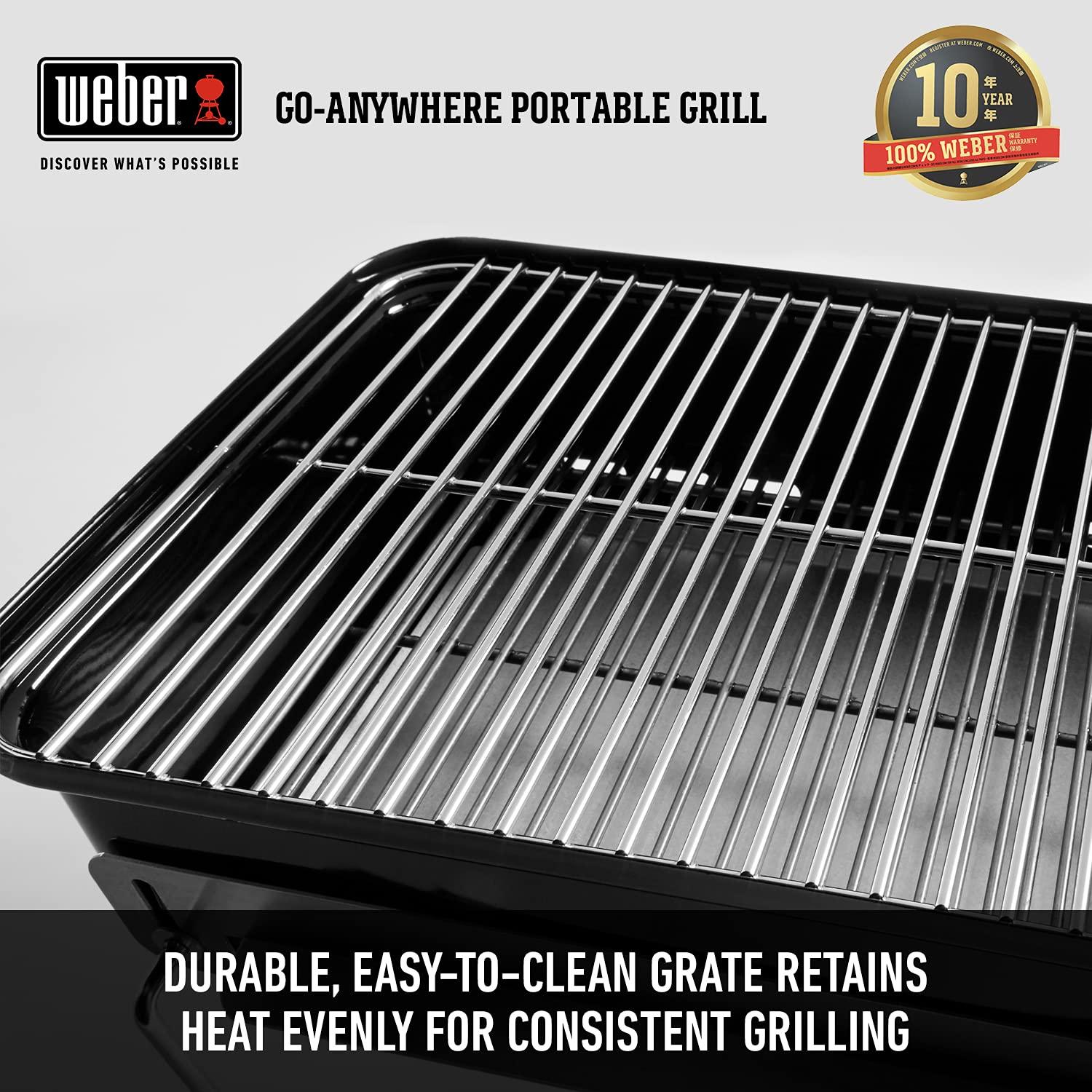 Weber Go-Anywhere Charcoal Grill, Black - CookCave