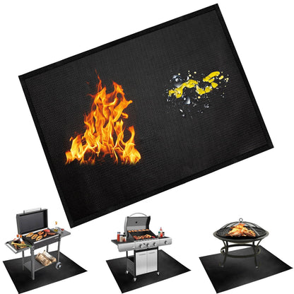 BAKEWAY Under Grill Mats for Outdoor Blackstone Griddle - 36 X 48 inch Easy to Clean Reusable Grill Mat for Deck and Patio, Indoor Fireplace Mat Fire Pit Mat, Fireproof & Waterproof & Oil Proof - CookCave