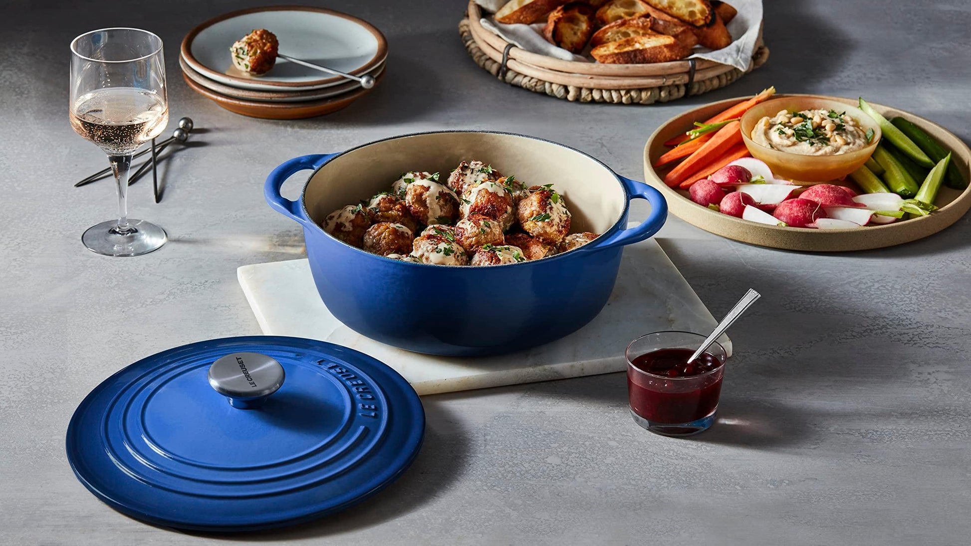 Le Creuset Enameled Cast Iron Shallow Round Oven, 2.75 Qt., Marseille - CookCave