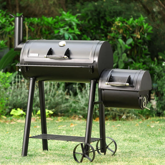 Sophia & William Charcoal Grill with Offset Smoker, 512 Square Inches Outdoor BBQ Grill Offset Charcoal Smoker for Patio, Garden, Picnics, Camping, Backyard Cooking, Black - CookCave
