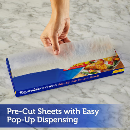 Reynolds Kitchens Pop-Up Parchment Paper Sheets, 10.7x13.6 Inch, 30 Sheets - CookCave