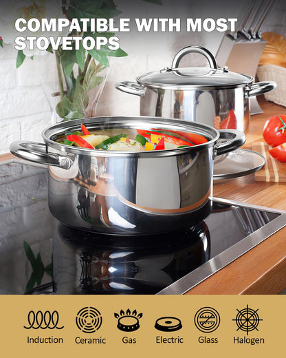 Cook N Home 16 Quart Stockpot with Lid, Stainless Steel - CookCave