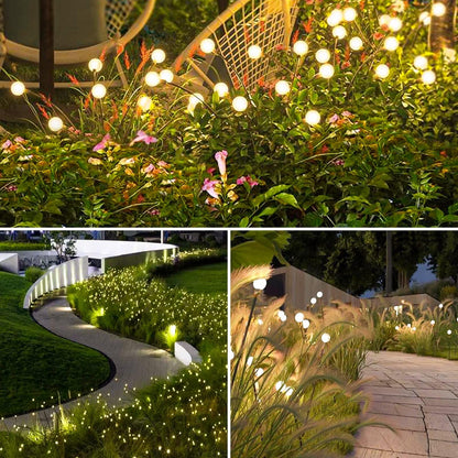 Solar Lights Outdoor Garden Decor: 4 Pack Upgraded 32 LED Firefly Solar Garden Lights, Unique Valentines Day Decorations Flexible Solar Lights Outdoor Waterproof for Yard Pathway Landscape Decorative - CookCave