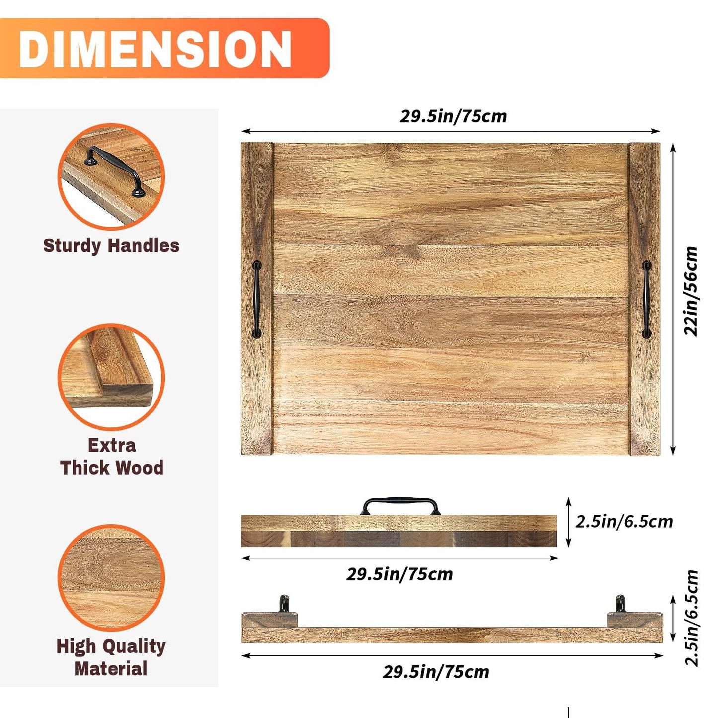 GASHELL Noodle Board Stove Cover with Handles for Electric, Gas Stove Top (Acacia Wood) - CookCave