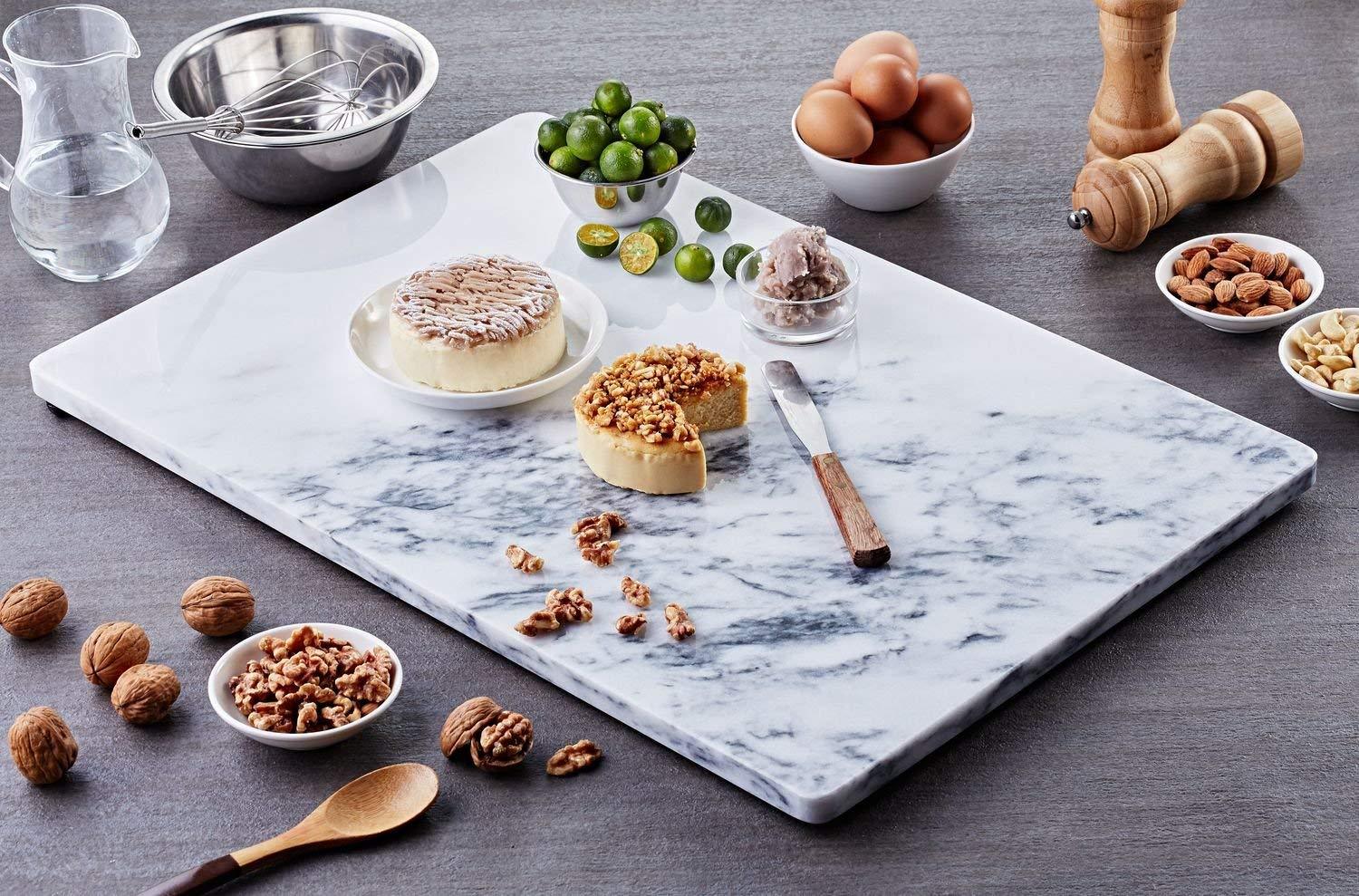 JEmarble Pastry Board 8x12 inch with Non-Slip Rubber Feets for Stability Perfect for Keep The Dough Cool and Chocolate Tempering(Premium Quality) - CookCave