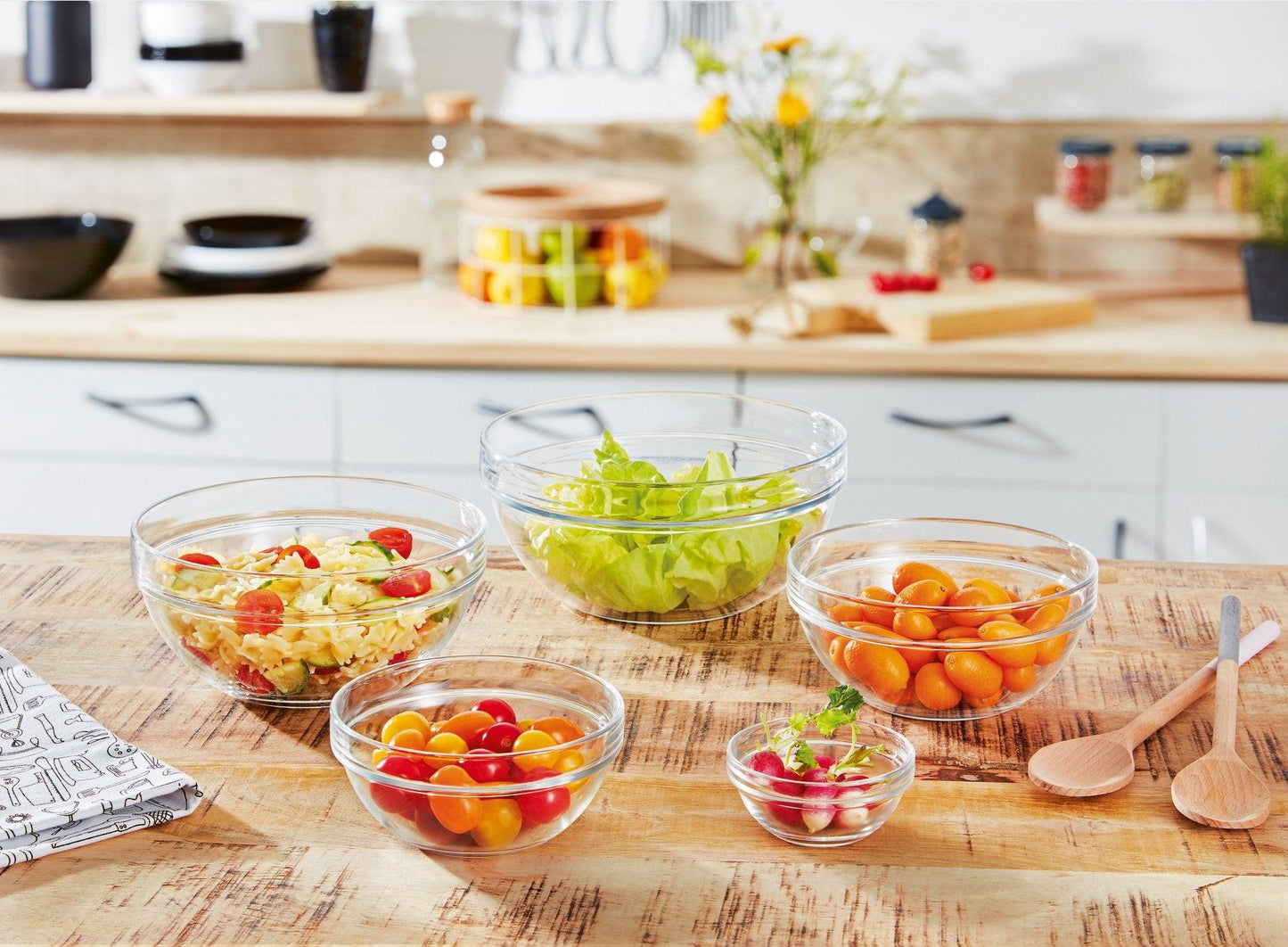 Luminarc Glass 10-Piece Set Stackable Bowl Set,Clear - CookCave