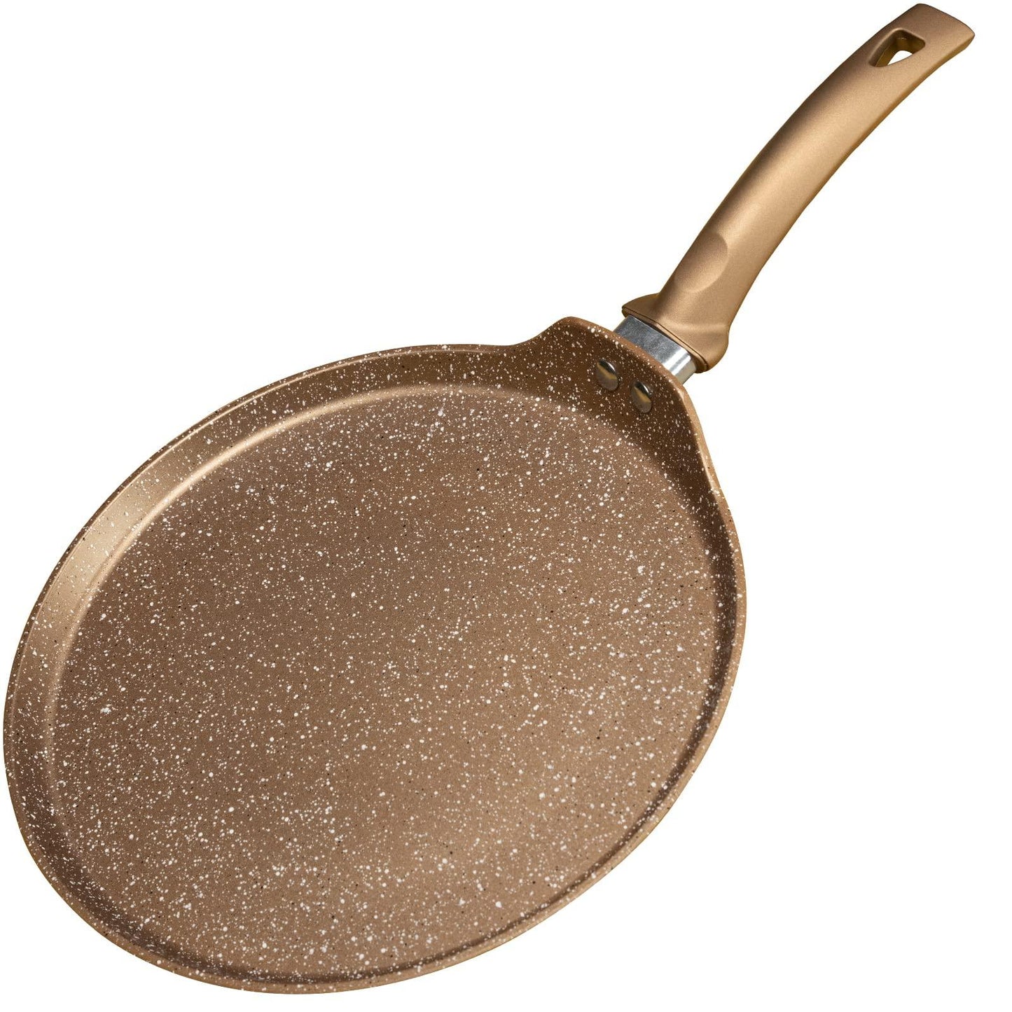 Innerwell Nonstick Crepe Pan, Granite Coating Flat Skillet Dosa Tawa Tortilla Pan, 10 inch Pancake Griddle Roti Pan With Stay-Cool Handle, Induction Compatible, PFOA Free - CookCave