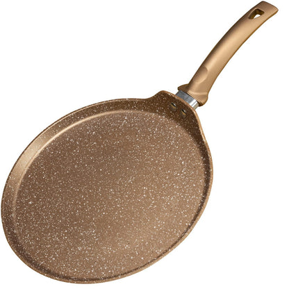 Innerwell Nonstick Crepe Pan, Granite Coating Flat Skillet Dosa Tawa Tortilla Pan, 10 inch Pancake Griddle Roti Pan With Stay-Cool Handle, Induction Compatible, PFOA Free - CookCave