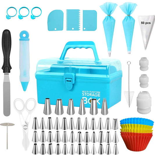 Cake Decorating Tools Piping Bags & Tips Set 115 Pcs, Cake Decorating Kit with 42 Piping Tips,Cake Decorating Supplies with Frosting Tips&Bags Cupcake Cookie Decorating Supplies Gifts for Kids - CookCave