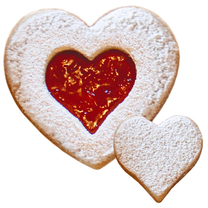 Valentine's Linzer Cookie Cutters 2-Pc. Set Made in the USA by Ann Clark, 4", 2" - CookCave