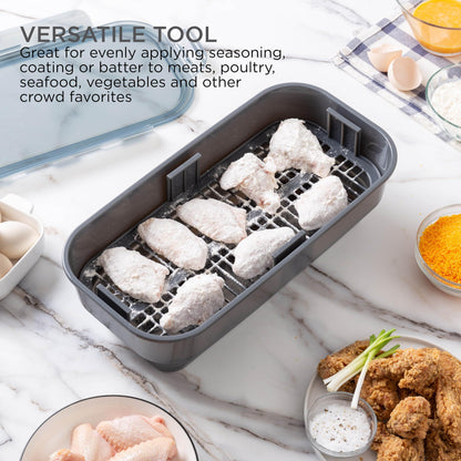 COOK WITH COLOR Collapsible Batter Bowl - Mess Free Breading Shaker Container - Perfect for Fried Fish, Fried Chicken, Onion Rings, Wings & More - CookCave