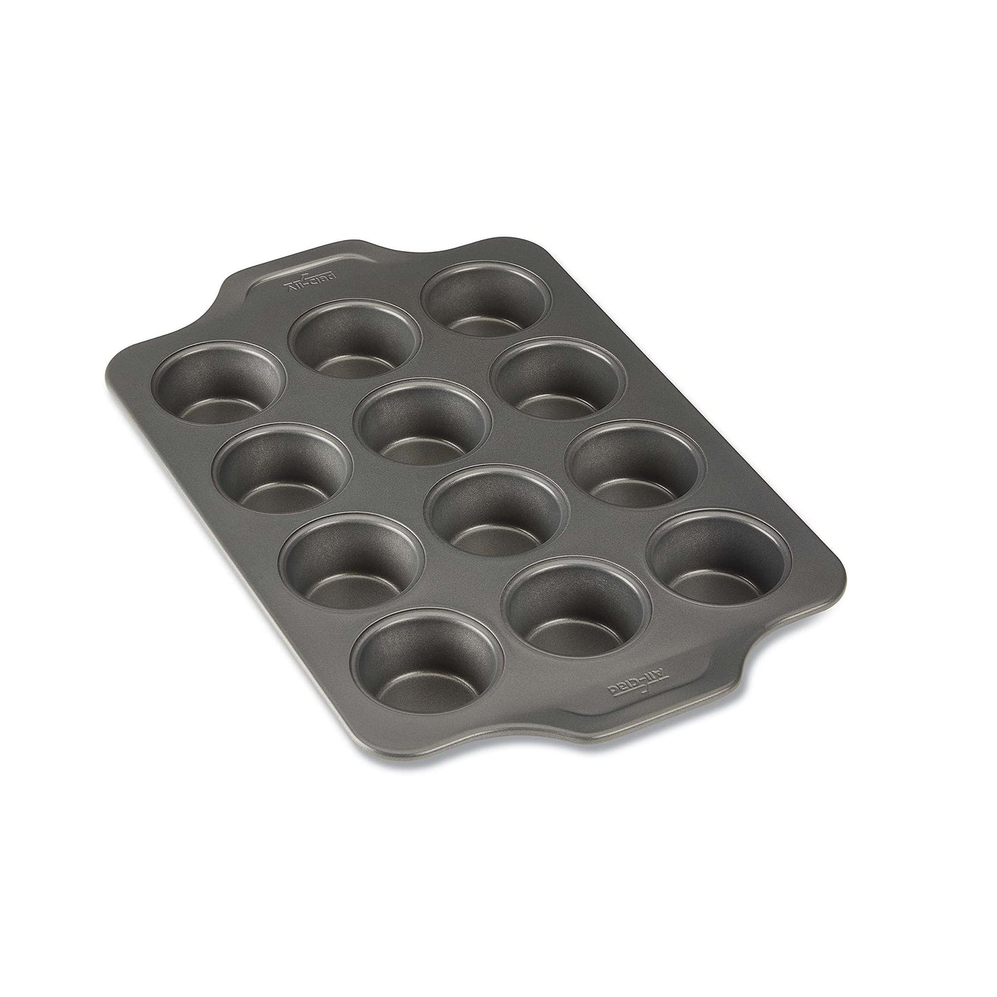 All-Clad Pro-Release Nonstick Bakeware Muffin Pan 12 Cup Oven Safe 450F Half Sheet, Cookie Sheet, Muffin Pan, Cooling & Baking Rack, Round Cake Pan, Loaf Pan, Baking Pan Grey - CookCave