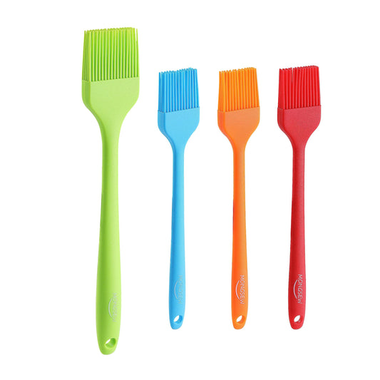 4PCS Silicone Basting Pastry Brush, MONGSEW Heat Resistant Food Brush Spread Oil Butter Sauce for BBQ Grill Baking Kitchen Cooking, BPA Free, Dishwasher Safe (Multicolor, 4 Pcs) - CookCave