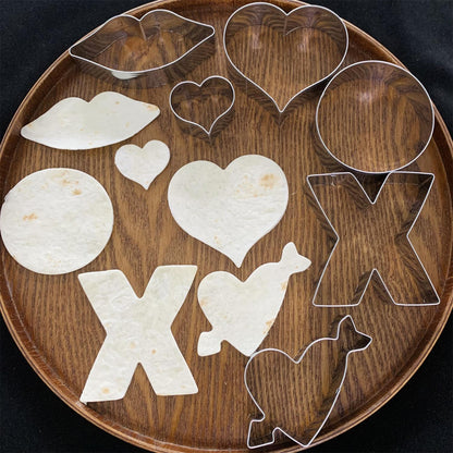 Auktosmn Valentines Cookie Cutter Set-6 Piece-Dishwasher Safe-Large Heart, Mini Heart, Lips, X, and O-Valentines Day Decor Gift - CookCave