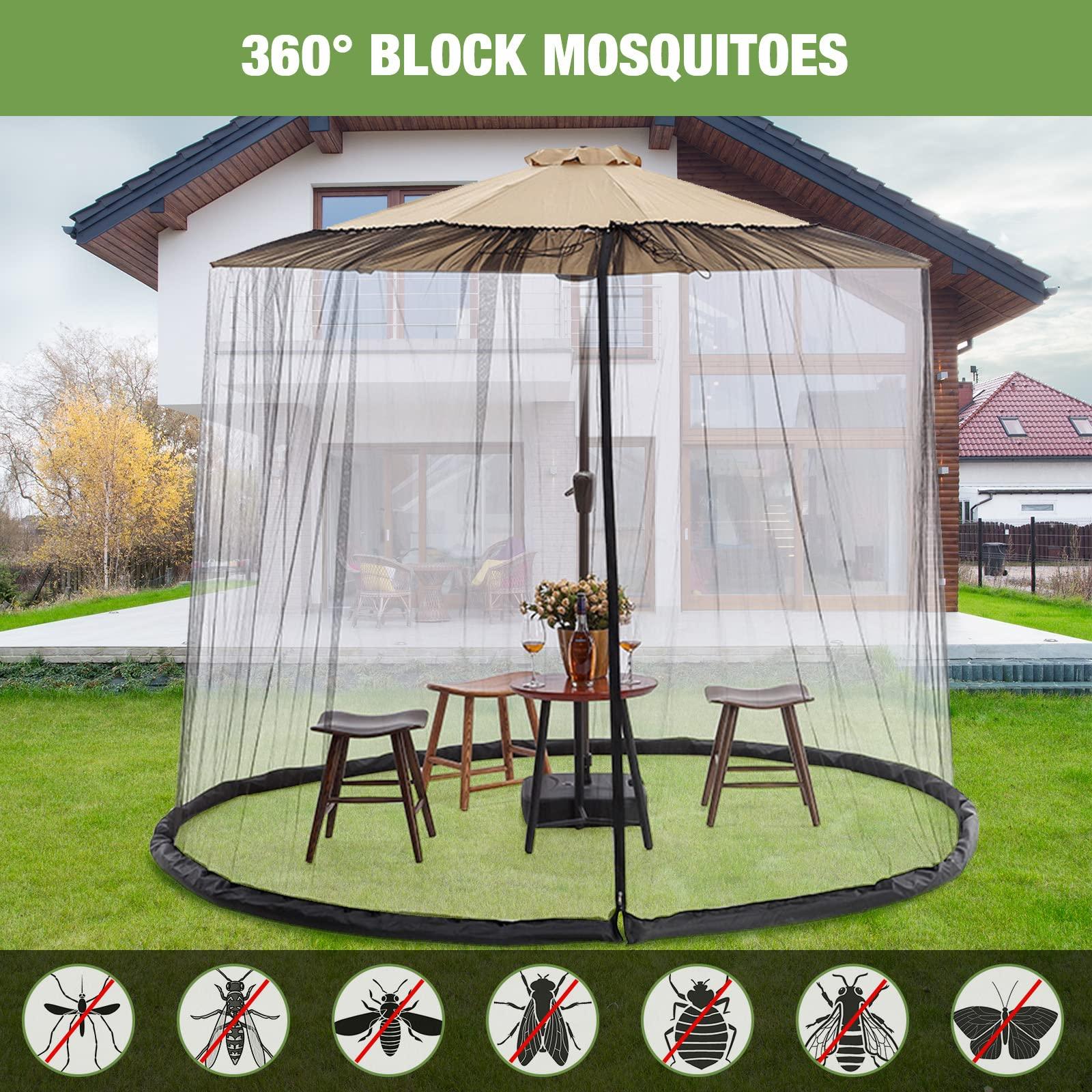 Sanwuta 2 Pcs Patio Umbrella Screen Patio Umbrella Mosquito Netting Fits 7-11ft Outdoor Umbrellas and Patio Tables, Does Not Contain Patio Umbrella - CookCave