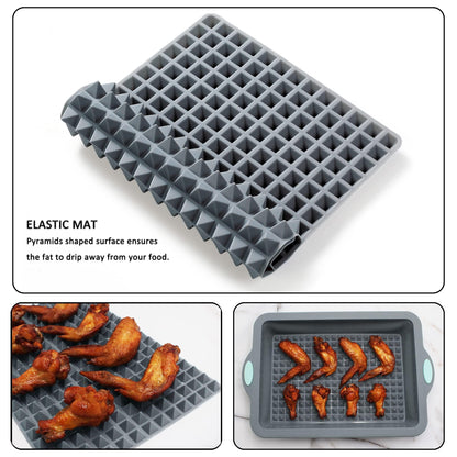 To encounter 8 in 1 Silicone Baking Set - 6 Silicone Molds - 2 Silicone Baking Mat, Nonstick Cookie Sheet, Cake Muffin Bread Pan with Metal Reinforced Frame More Strength, Light Grey - CookCave