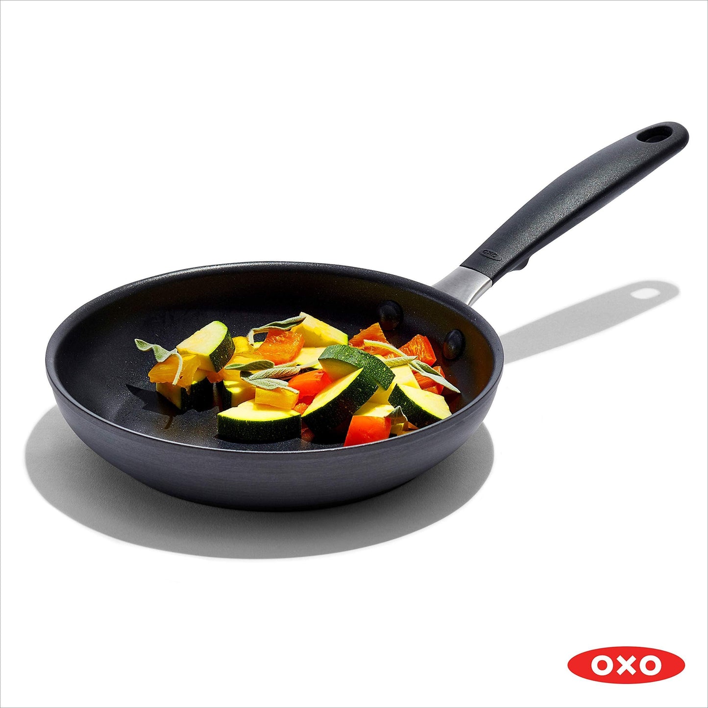 OXO Good Grips 8" Frying Pan Skillet, 3-Layered German Engineered Nonstick Coating, Stainless Steel Handle with Nonslip Silicone, Black - CookCave