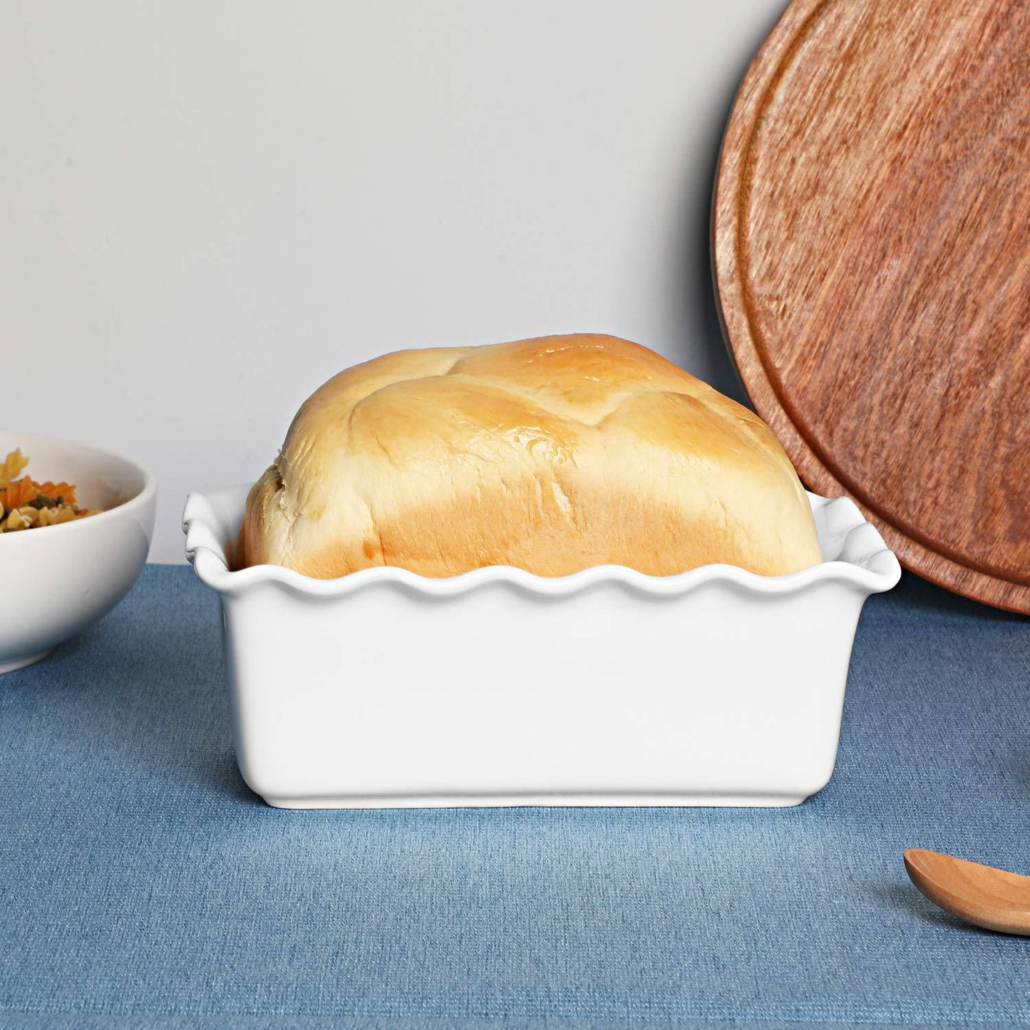 HAOTOP Porcelain Nonstick Baking Bread Loaf Pan, 8.5 x 5 Inch, White - CookCave