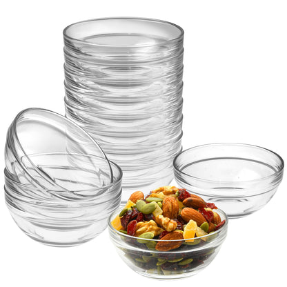 Lartique Mini 3.5 Inch Small Glass Bowls - Small Bowls Perfect for Prep, Dips, Nuts, or Candy - Glass Prep Bowls or Mise en Place Bowls, Set of 12 - CookCave